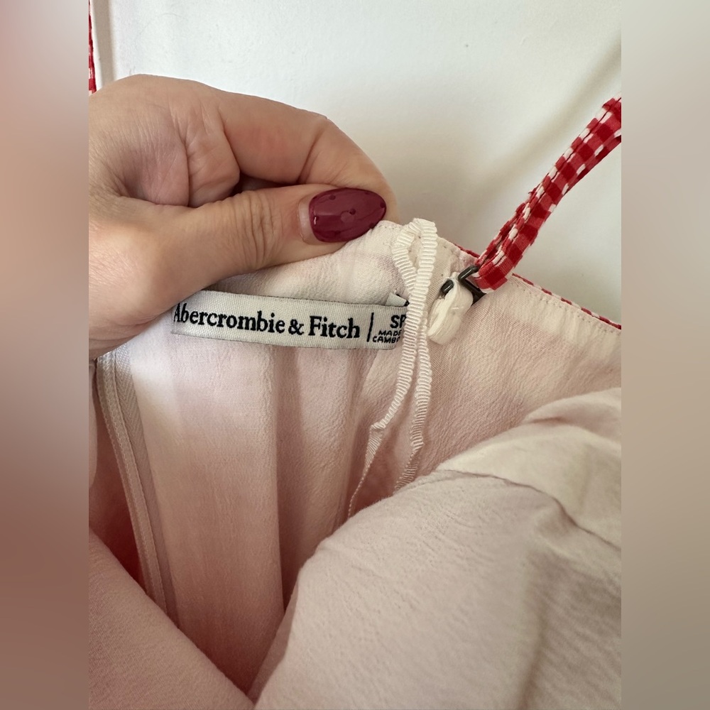 Abercrombie & Fitch Red Gingham Midi Dress - Picture 2 of 11